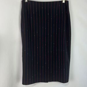 Escada Black with Red Stripe Pencil Skirt